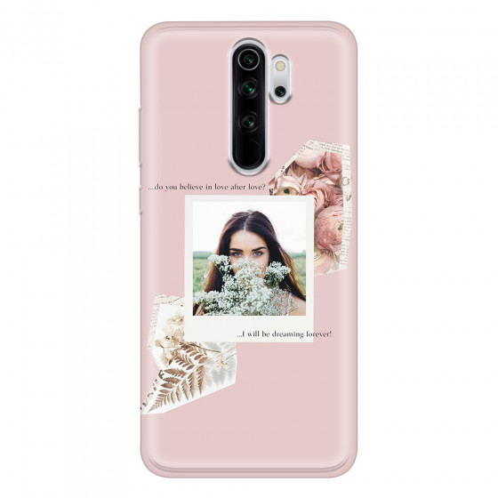XIAOMI - Xiaomi Redmi Note 8 Pro - Soft Clear Case - Vintage Pink Collage Phone Case