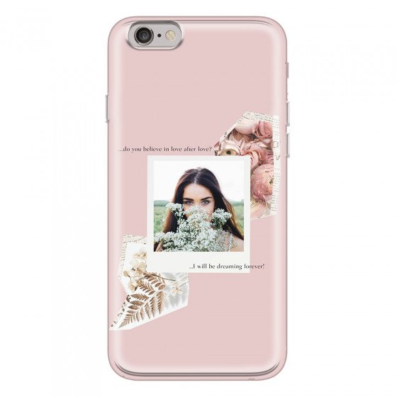 APPLE - iPhone 6S - Soft Clear Case - Vintage Pink Collage Phone Case