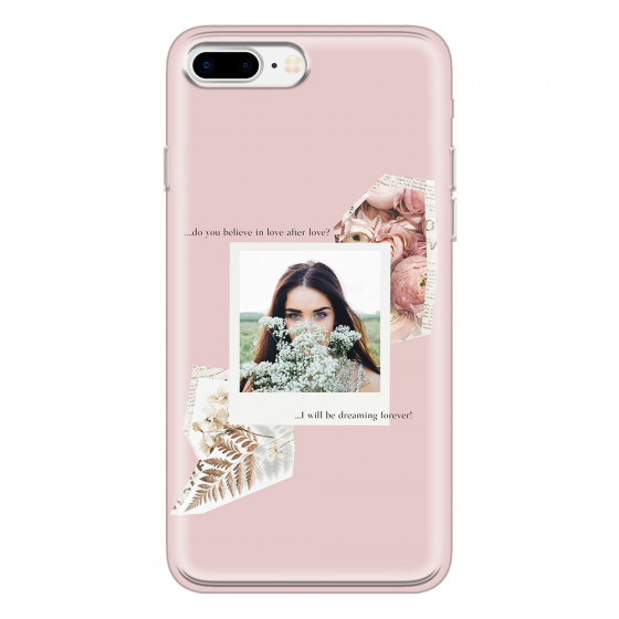 APPLE - iPhone 7 Plus - Soft Clear Case - Vintage Pink Collage Phone Case