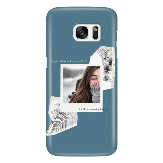 SAMSUNG - Galaxy S7 Edge - 3D Snap Case - Vintage Blue Collage Phone Case
