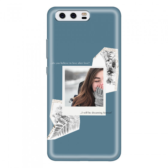 HUAWEI - P10 - Soft Clear Case - Vintage Blue Collage Phone Case
