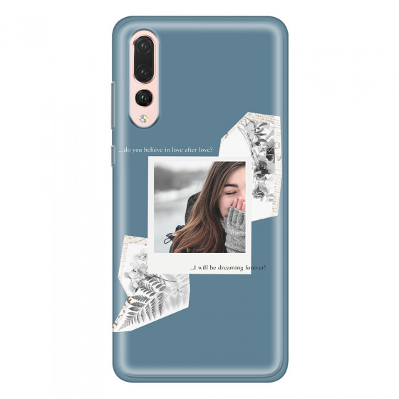 HUAWEI - P20 Pro - Soft Clear Case - Vintage Blue Collage Phone Case