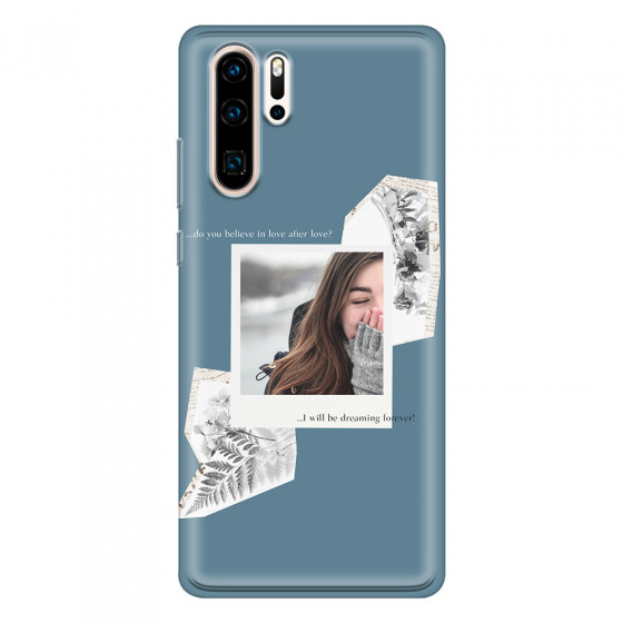 HUAWEI - P30 Pro - Soft Clear Case - Vintage Blue Collage Phone Case