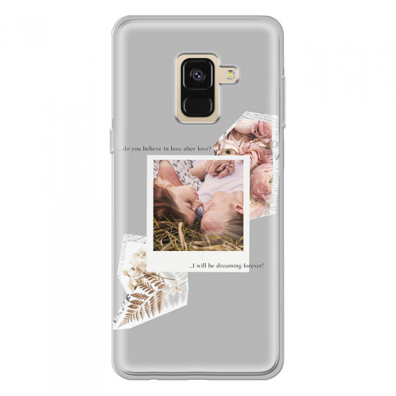 SAMSUNG - Galaxy A8 - Soft Clear Case - Vintage Grey Collage Phone Case