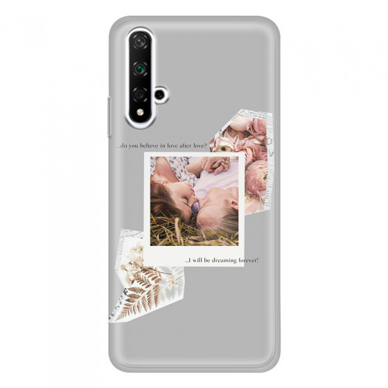 HONOR - Honor 20 - Soft Clear Case - Vintage Grey Collage Phone Case