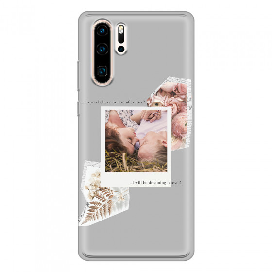 HUAWEI - P30 Pro - Soft Clear Case - Vintage Grey Collage Phone Case