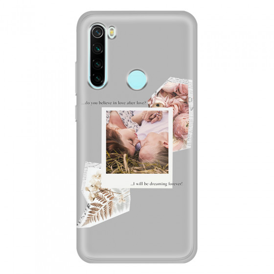 XIAOMI - Redmi Note 8 - Soft Clear Case - Vintage Grey Collage Phone Case