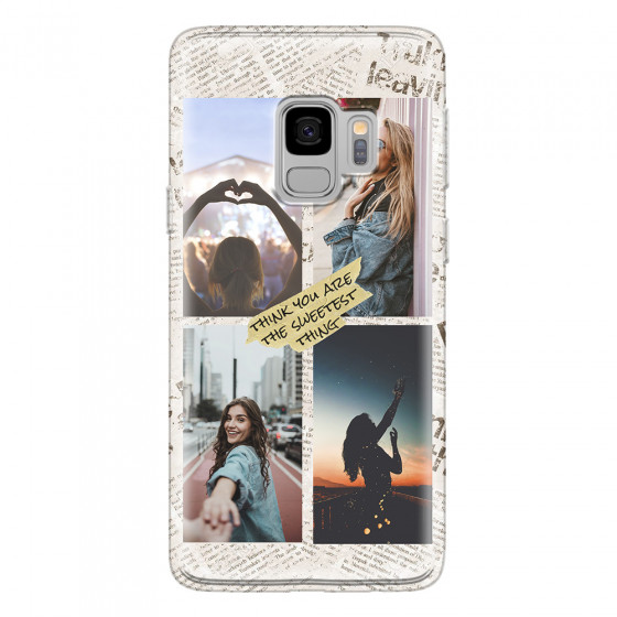 SAMSUNG - Galaxy S9 - Soft Clear Case - Newspaper Vibes Phone Case