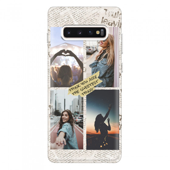 SAMSUNG - Galaxy S10 Plus - Soft Clear Case - Newspaper Vibes Phone Case