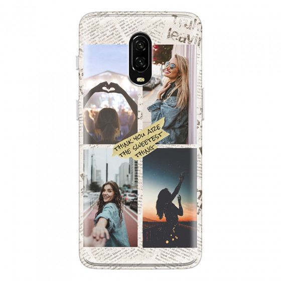 ONEPLUS - OnePlus 6T - Soft Clear Case - Newspaper Vibes Phone Case