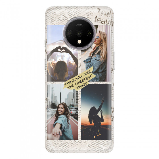 ONEPLUS - OnePlus 7T - Soft Clear Case - Newspaper Vibes Phone Case