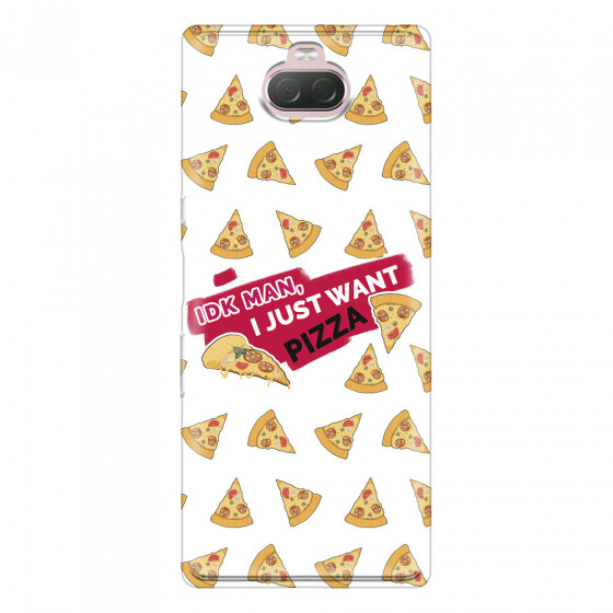 SONY - Sony Xperia 10 Plus - Soft Clear Case - Want Pizza Men Phone Case