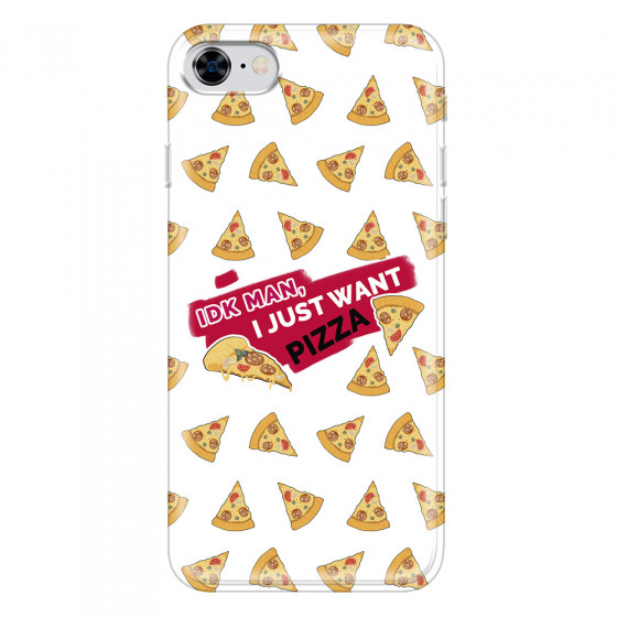 APPLE - iPhone 8 - Soft Clear Case - Want Pizza Men Phone Case