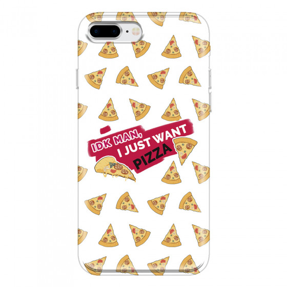 APPLE - iPhone 8 Plus - Soft Clear Case - Want Pizza Men Phone Case