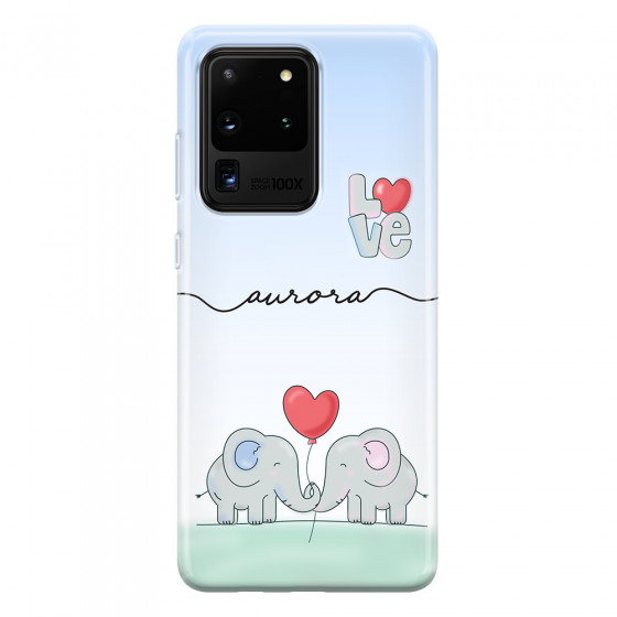 SAMSUNG - Galaxy S20 Ultra - Soft Clear Case - Elephants in Love