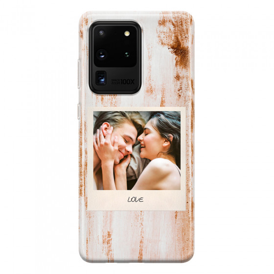 SAMSUNG - Galaxy S20 Ultra - Soft Clear Case - Wooden Polaroid