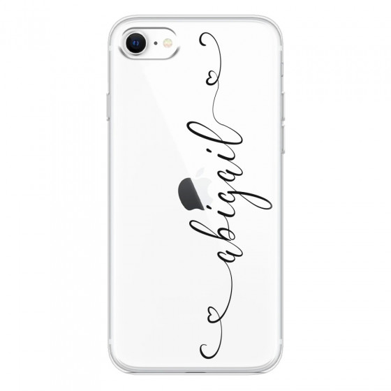 APPLE - iPhone SE 2020 - Soft Clear Case - Hearts Handwritten Black