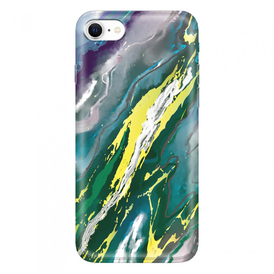 APPLE - iPhone SE 2020 - Soft Clear Case - Marble Rainforest Green