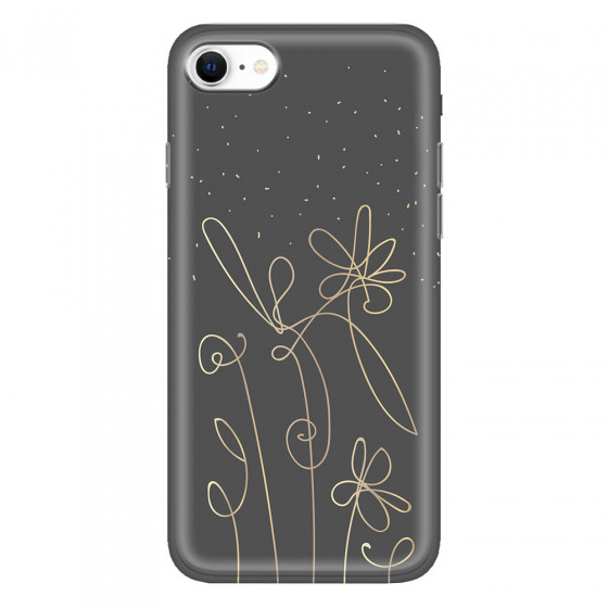 APPLE - iPhone SE 2020 - Soft Clear Case - Midnight Flowers