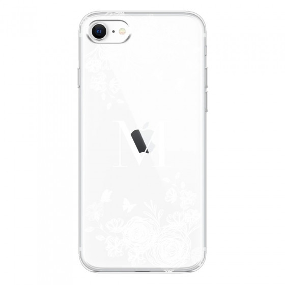 APPLE - iPhone SE 2020 - Soft Clear Case - White Lace Monogram