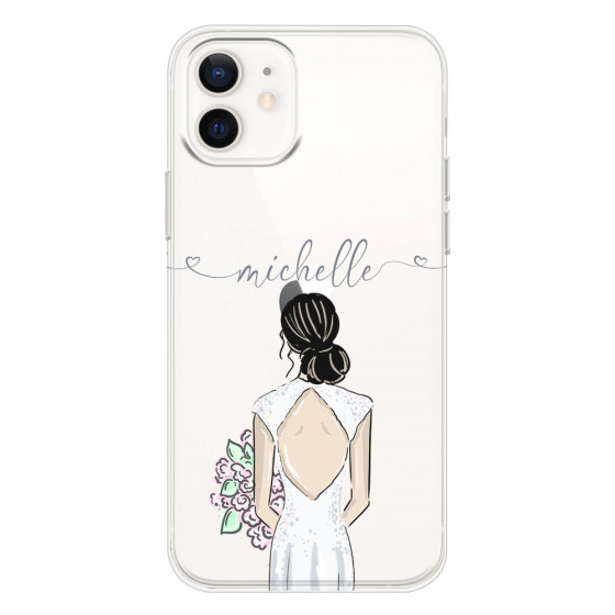 APPLE - iPhone 12 Mini - Soft Clear Case - Bride To Be Blackhair II. Dark