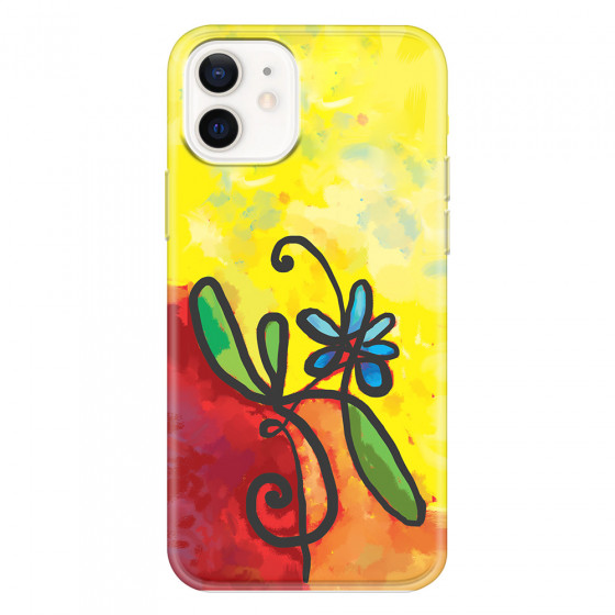 APPLE - iPhone 12 Mini - Soft Clear Case - Flower in Picasso Style