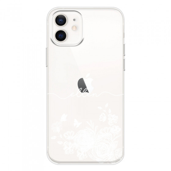 APPLE - iPhone 12 Mini - Soft Clear Case - Handwritten White Lace