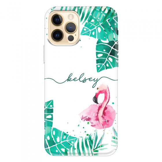 APPLE - iPhone 12 Pro - Soft Clear Case - Flamingo Watercolor