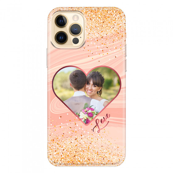 APPLE - iPhone 12 Pro - Soft Clear Case - Glitter Love Heart Photo
