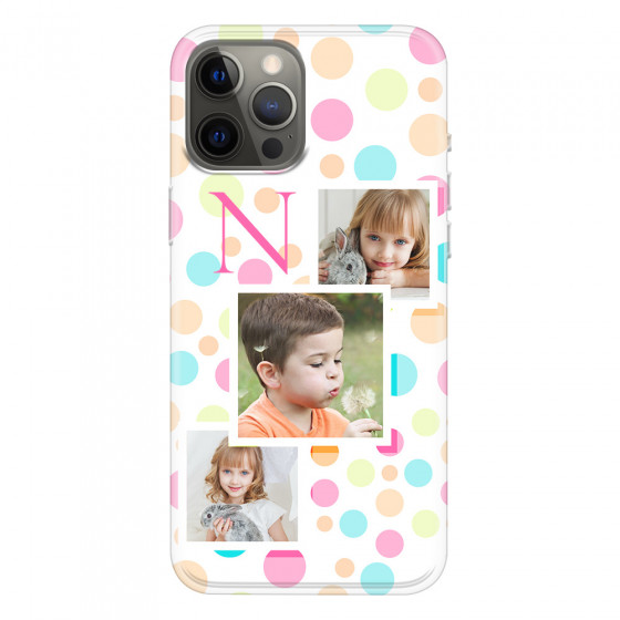 APPLE - iPhone 12 Pro Max - Soft Clear Case - Cute Dots Initial