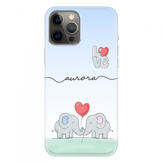 APPLE - iPhone 12 Pro Max - Soft Clear Case - Elephants in Love