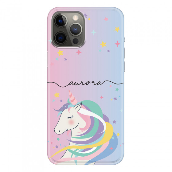 APPLE - iPhone 12 Pro Max - Soft Clear Case - Pink Unicorn Handwritten