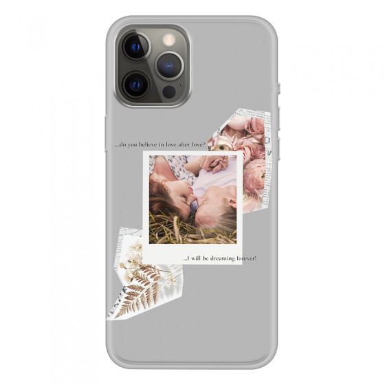 APPLE - iPhone 12 Pro Max - Soft Clear Case - Vintage Grey Collage Phone Case