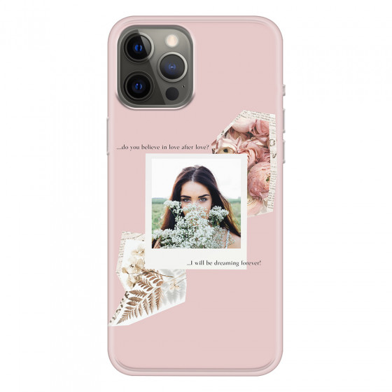 APPLE - iPhone 12 Pro Max - Soft Clear Case - Vintage Pink Collage Phone Case