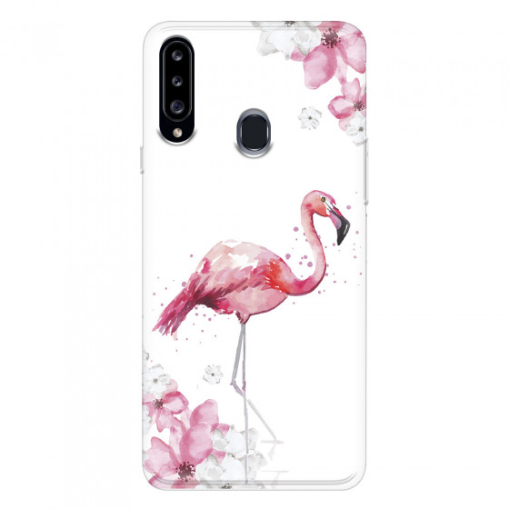 SAMSUNG - Galaxy A20S - Soft Clear Case - Pink Tropes