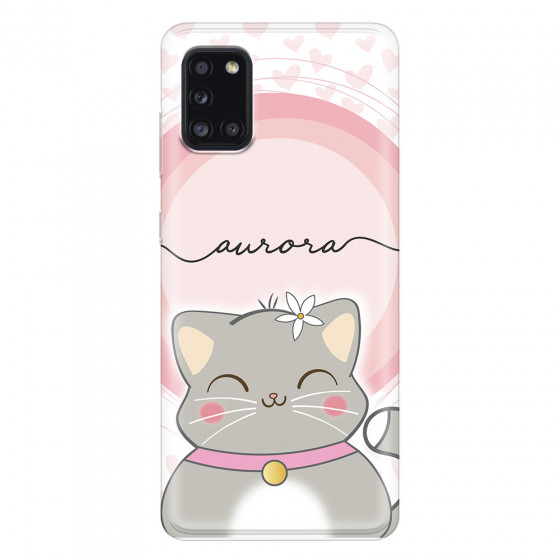 SAMSUNG - Galaxy A31 - Soft Clear Case - Kitten Handwritten