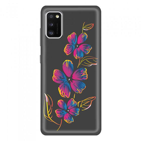 SAMSUNG - Galaxy A41 - Soft Clear Case - Spring Flowers In The Dark