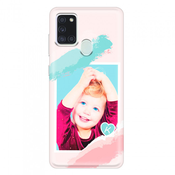 SAMSUNG - Galaxy A21S - Soft Clear Case - Kids Initial Photo