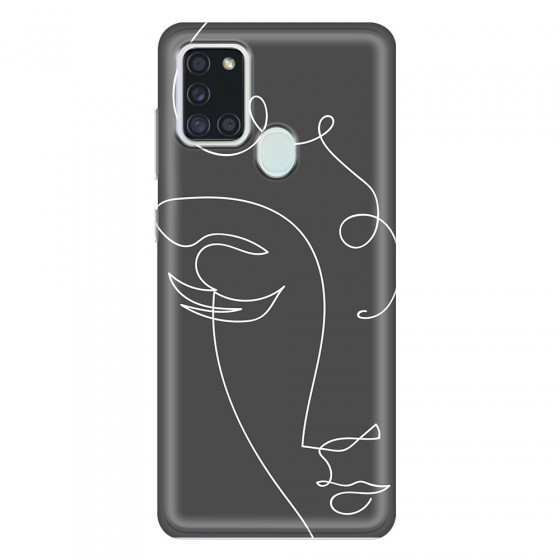 SAMSUNG - Galaxy A21S - Soft Clear Case - Light Portrait in Picasso Style