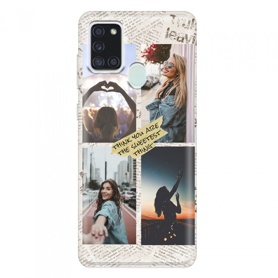 SAMSUNG - Galaxy A21S - Soft Clear Case - Newspaper Vibes Phone Case