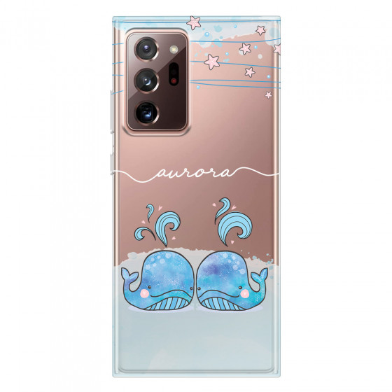 SAMSUNG - Galaxy Note20 Ultra - Soft Clear Case - Little Whales White