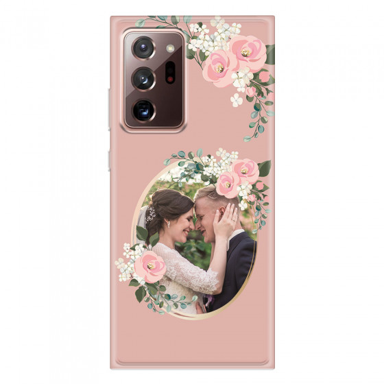 SAMSUNG - Galaxy Note20 Ultra - Soft Clear Case - Pink Floral Mirror Photo