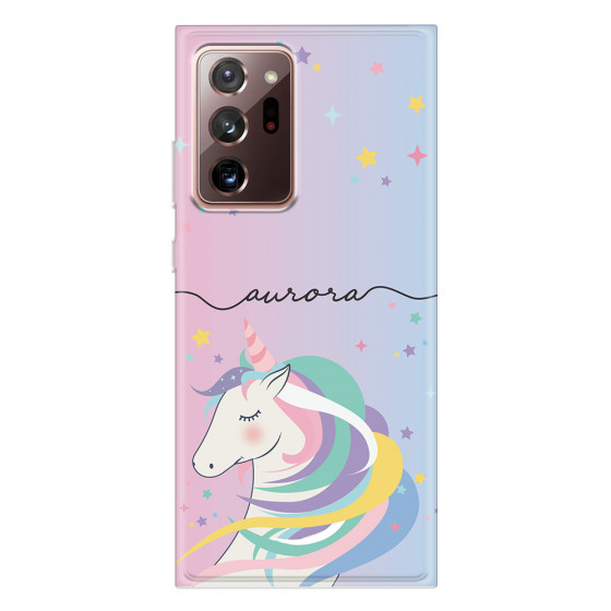 SAMSUNG - Galaxy Note20 Ultra - Soft Clear Case - Pink Unicorn Handwritten