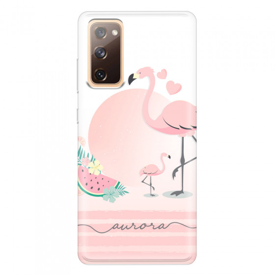 SAMSUNG - Galaxy S20 FE - Soft Clear Case - Flamingo Vibes Handwritten