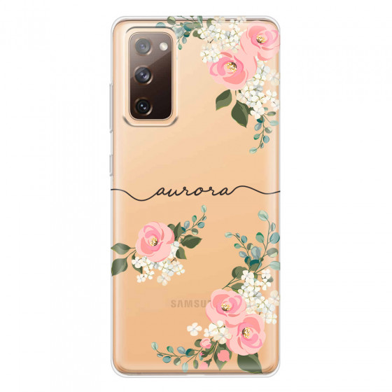 SAMSUNG - Galaxy S20 FE - Soft Clear Case - Pink Floral Handwritten