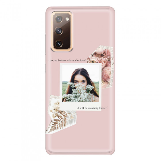 SAMSUNG - Galaxy S20 FE - Soft Clear Case - Vintage Pink Collage Phone Case