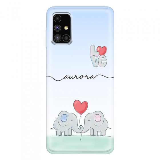 SAMSUNG - Galaxy M51 - Soft Clear Case - Elephants in Love