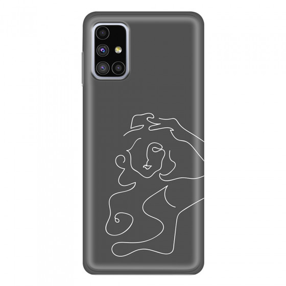 SAMSUNG - Galaxy M51 - Soft Clear Case - Grey Silhouette