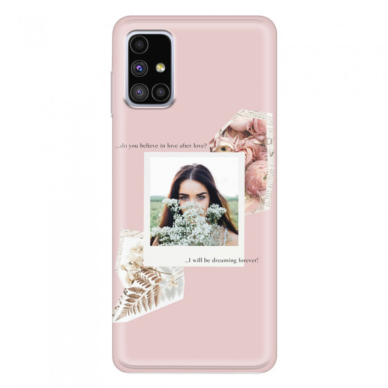 SAMSUNG - Galaxy M51 - Soft Clear Case - Vintage Pink Collage Phone Case
