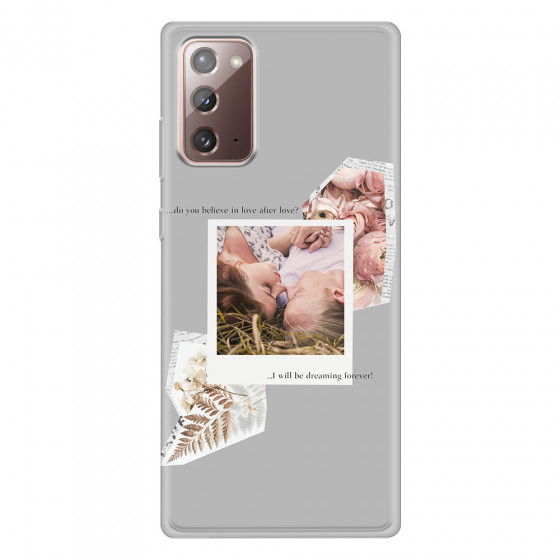 SAMSUNG - Galaxy Note20 - Soft Clear Case - Vintage Grey Collage Phone Case